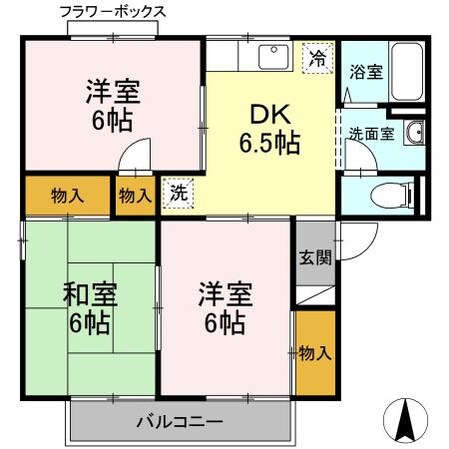 ベルメゾンおち　Ａ棟の物件間取画像